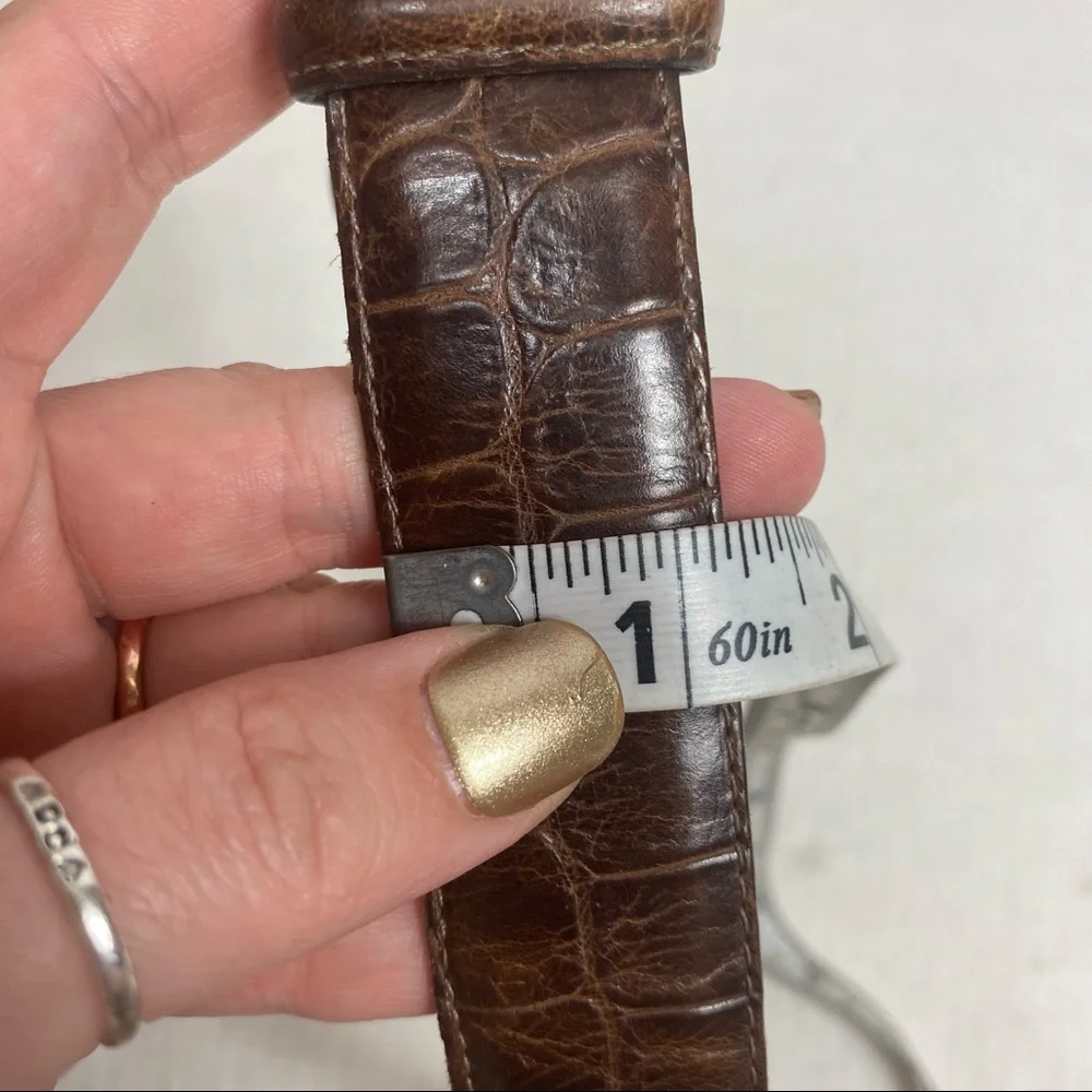 Brighton Brown Belt with Silver Hardwear‎ Small